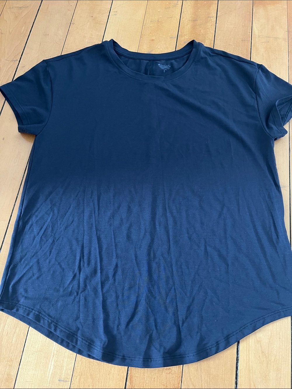 Athleta Navy Short Sleeve Crewneck Tee